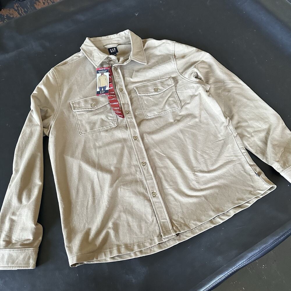 Gap Twill Long Sleeve Shirt Beige Size XL